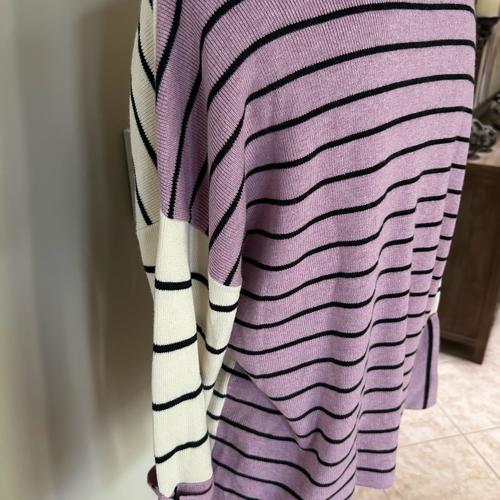 Anthropologie Colorblock Striped Sweater Size MP - Picture 3 of 7